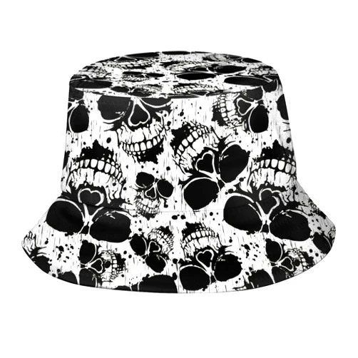 YARZVJM Funny Halloween Bucket Hat for Women Men Scary Fisherman Cap Outdoor Holiday Party Cap
