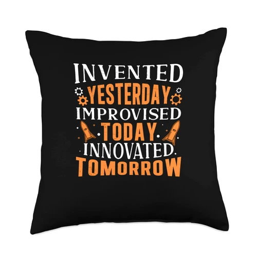Innovation Technology Brain Genius Inventor Innovated Tomorrow Funny Innovation Technology Throw Pillow