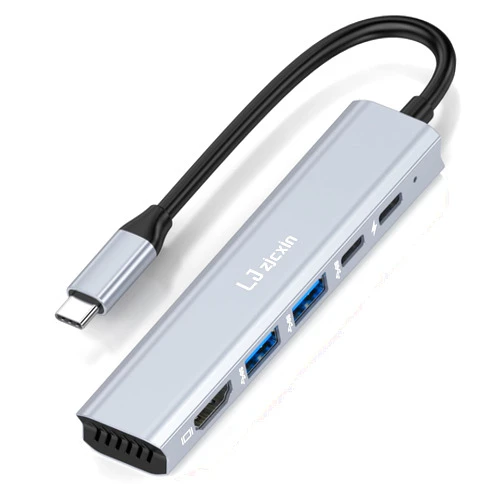 LJ zjcxin USB-C Hub (5-in-1) with 4K HDMI Display, 5Gbps - and 2 5Gbps USB-A Data Ports and for MacBook Pro, MacBook Air, Dell XPS, Lenovo Thinkpad, HP Laptops and More