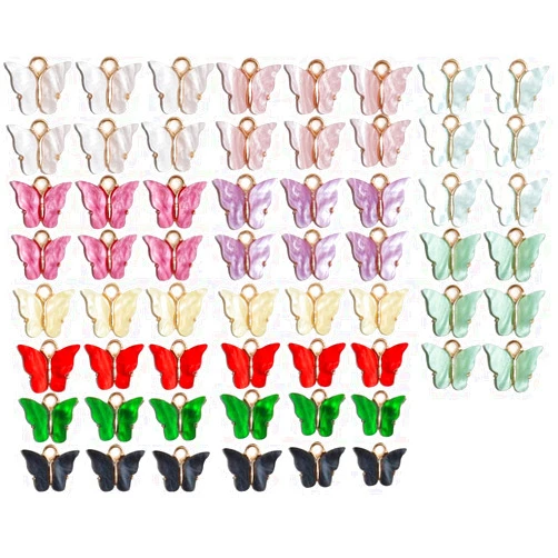 FUUSGX Colorful Chic Butterfly Charms for Jewelry Making Alloy Butterfly Jewelry for Necklace Earrings DIY Supplies