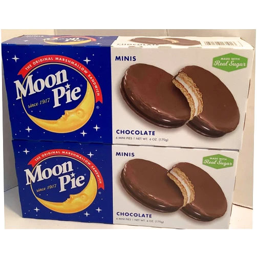 Moon Pie Minis Chocolate Marshmallow Sandwich 110 Calories - 2 Packages