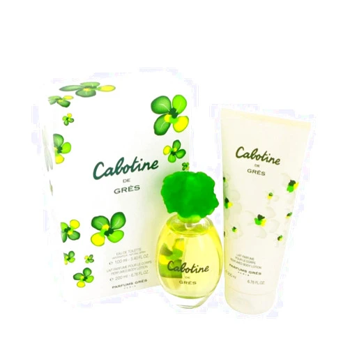 Gres Cabotine 2 Piece Gift-Set Eau De Toilette Spray for Women, 3.4 Ounce and Body Lotion 6.7 ounce
