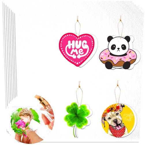 Maitys 8 x 8 Inch Sublimation Air Freshener Sheets Felt Large-Size Car White Fragrant Blank Air Freshener DIY Auto Scented Sheets for Car Home Use Heat Press Decor for Various Styles, 12 Pieces