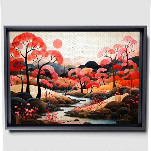 StoreUSA97 Landscape Illustrations In Pink, Abstract Prints, Wales Art, Welsh Print, Home Décor Wall Giclee, Nature Print, Elan Valley Art, Nature Wall Art, Decor
