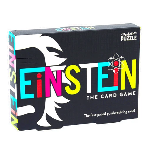 Professor Puzzle: Einstein: The Card Game - The Fast Paced Puzzle-Solving Race, Visual-Number-Word Challenges, 8 Categories, Ages 13+, 2-8 Players
