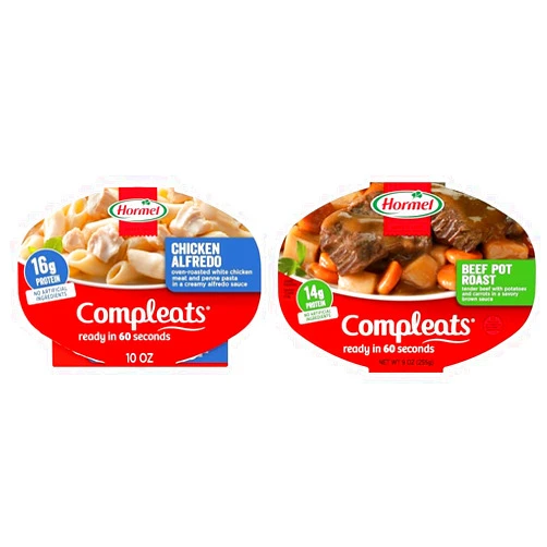 Compleats HORMEL COMPLEATS Chicken Alfredo, 10 oz. and HORMEL COMPLEATS Beef Pot Roast Microwave Tray, 9 Ounce (6 Pack)