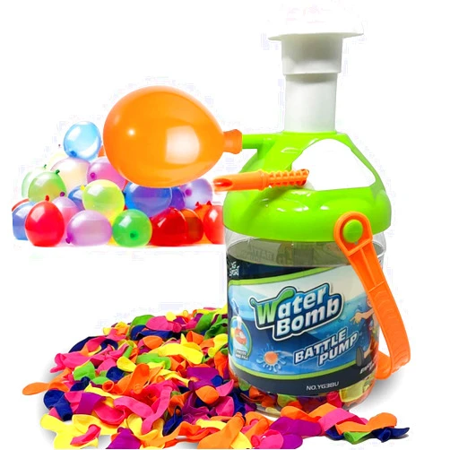 Liberty Imports Water Balloon Pump with Easy Fill Tying Tool - Kids Toy Portable Ballon Filler Inflator with 300 Play Balloons