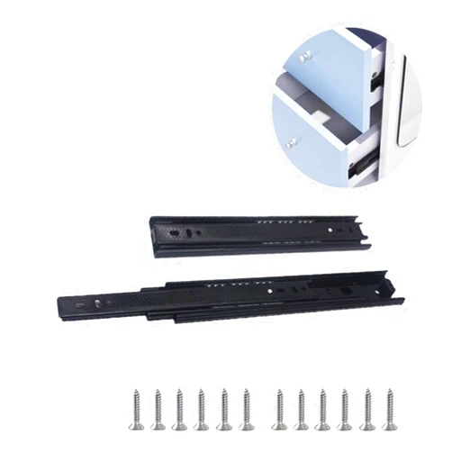 WEMAR Drawer Slides10 Inch Cold Rolled Steel Drawer Slides Soft Close Track Three Section Cabinet Rail for Cabinet Drawers