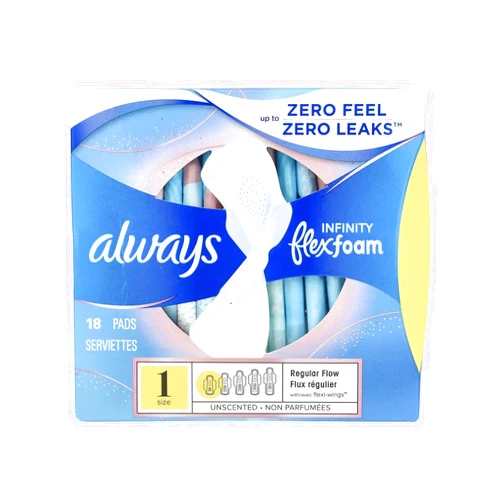 Always Pads Size 1 Infinity with Flex Foam 18 Count (Pack of 3)