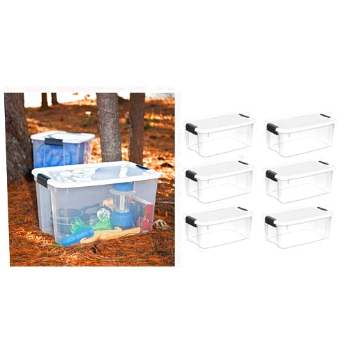 Sterilite 70 Qt and 18 Qt Stackable Storage Bins with Latching Lids (4-Pack + 6-Pack)