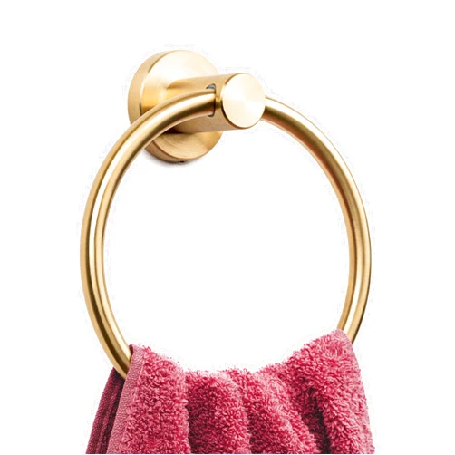 Marmolux Acc Brushed Gold Towel Ring - Modern Hand Towel Holder for Wall - SUS304 Stainless Steel Bathroom Towel Rack - Round Bathroom Towel Hanger - Towel Rack Bathroom - Towel Bar - Gold Towel Bar