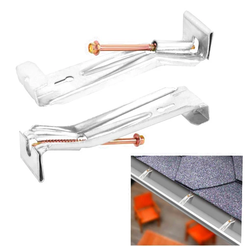 KishYa 50 Pack Gutter Hangers, Gutter Hangers 5 Inch, Rain Gutter Hangers, Heavy Duty Gutter Hangers with a Pre Inserted Rust Resistant Screw, Hidden Gutter Hangers for 5