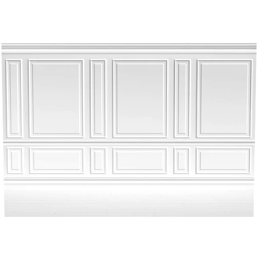 Laeacco Empty Room Architectural Pale Grey Wall Background 10x8ft Vinyl Photography Background Classic Style Panel Wall Houses Flats Interior Vintage Decor Elegant Backdrop Solid Color Grey Backdrops