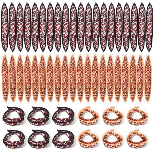 Bememo 40 Pieces Hair Rollers DIY Tousle Styling Rollers Tools Soft Sleep Foam Pillow Hair Curler Rollers Sponge (Black, Brown, Dot)