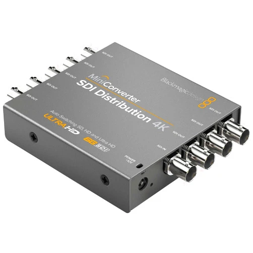 Blackmagic Design Mini Converter SDI Distribution 4K, Single Link SD/HD/3G/6G6G-SDI Input, Re-Clocked Outputs, Automatic Input Signal Detection