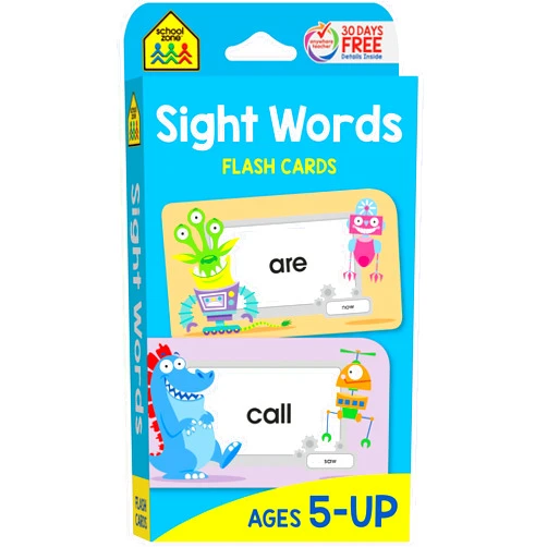 By School Zone (Author), Joan Hoffman (Author) School Zone Sight Words Flash Cards: 56 Cards, Kindergarten, 1st Grade, Phonics, Beginning Reading, Sight Reading, Early-Reading Words, Ages 5+