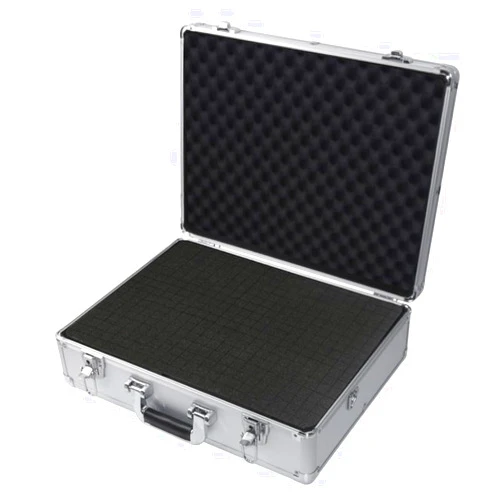 AxiGear Aluminum Hard Case with DIY Customizable Foam Insert - 19 x 14 x 6in (Chrome Finish)