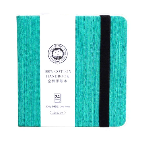 Lightwish Square Watercolor Journal,100% Cotton,300gsm/140lb,Acid-Free,24 Sheets Cold Press Watecolor Paper Sketchbook for Artists Adults Students,4.7 * 4.7 Inches