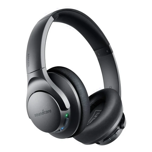 Soundcore Anker Life Q20 Hybrid Active Noise Cancelling Headphones, Wireless Over Ear Bluetooth Headphones, 60H Playtime, Hi-Res Audio, Deep Bass, Memory Foam Ear Cups, Travel, Office, USB-C Charging