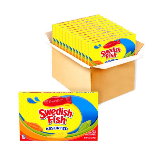 SWEDISH FISH Assorted Soft & Chewy Candy, 12 - 3.5 oz Boxes