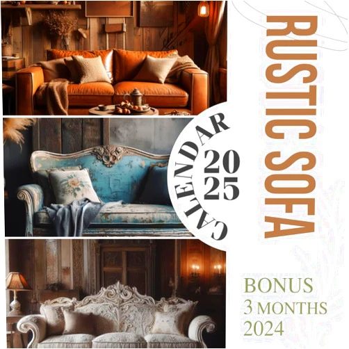 Anita Pittman Rustic Sofa Calendar 2025: 15 Month 2025 From January to December, Bonus 3 Months 2024 with Wonder Photography of Furrniture Style, Perfect for Organizing and Planning