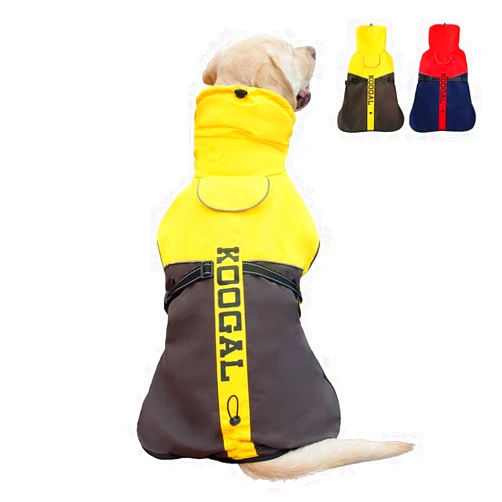 KOOGAL Medium Dog Winter Coat Dog Punching Jacket Dog Winter Jacket Comfortable Reflective Waterproof Dog Coat Windproof Warm Pet Clothing,Suitable for Medium Dogs (Yellow, 4XL)