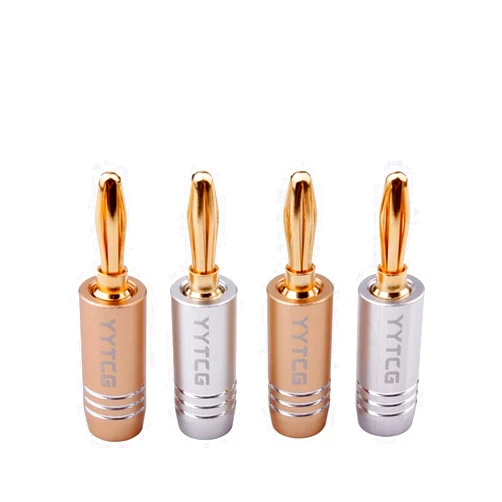 Lowmountainswere HFHYDZSW YYTCG 4Pcs/lot Banana Plugs Jack 24K Gold-Plated Connectors Amplifier Plug Compatible with The Amplifiers