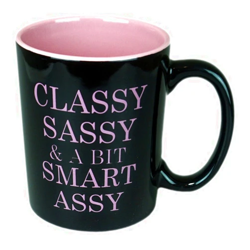 Funny Guy Mugs Classy Sassy and A Bit Smart Assy Ceramic Coffee Mug - 11oz - Ideal Funny Coffee Mug for Women and Men - Hilarious Novelty Coffee Cup with Witty Sayings