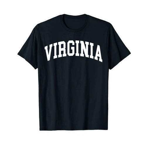 US College Campus High School University Designs Virginia US College Font Proud American USA States T-Shirt