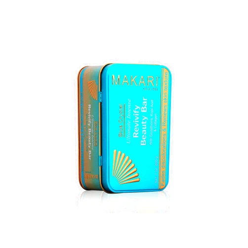 Makari Blue Crystal Beauty Exfoliating Bar Soap – 7 oz Bath Soap for Women & Men | Exfoliating Cleanser with Glutathione, Kojic Acid & Collagen for Smooth, Refreshed-Looking Skin