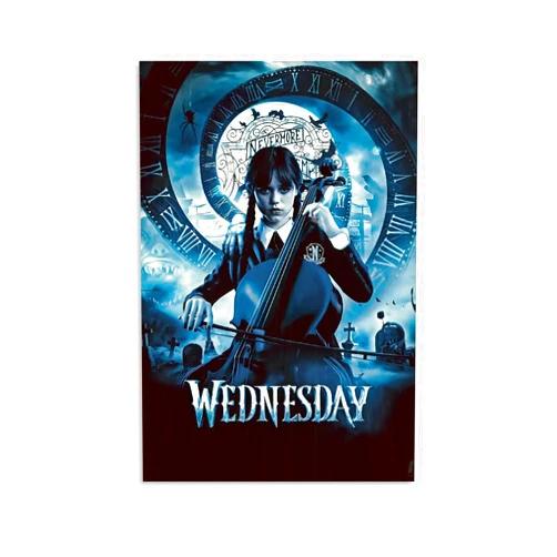 CINASA Wednesday Addams 12X18inch UnFramed Canvas Poster Wall Art Poster Decoration For Room Aesthetic Horror TV Series Pcs