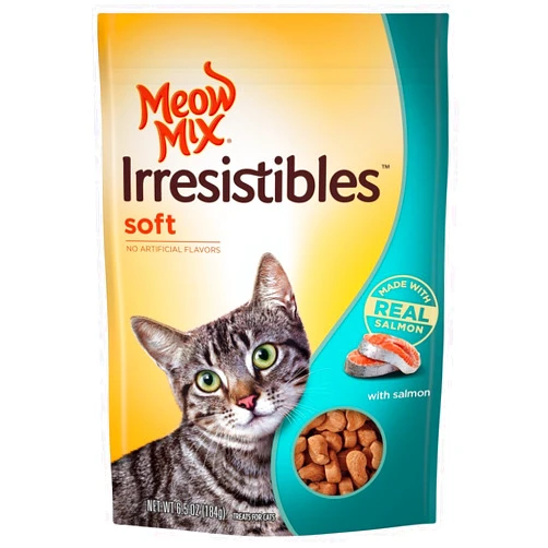 Meow Mix Irresistibles Soft Cat Treats with Real Salmon, 6.5 oz. (203095)