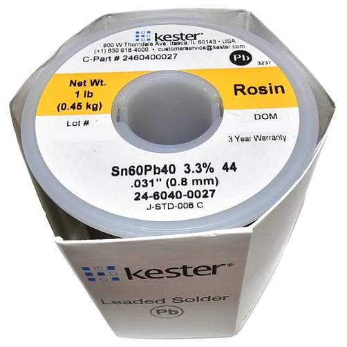 KESTER SOLDER 24-6040-0027 Wire Solder, 0.031