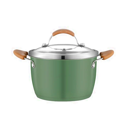 HIYPKDC 5 Quart Qt Stainless Steel Saucepan Stock Pot With Lid, Thicken Tri-ply Full Body, Nonstick,For Induction/Gas/Electric/Ceramic/Stove/Oven Green