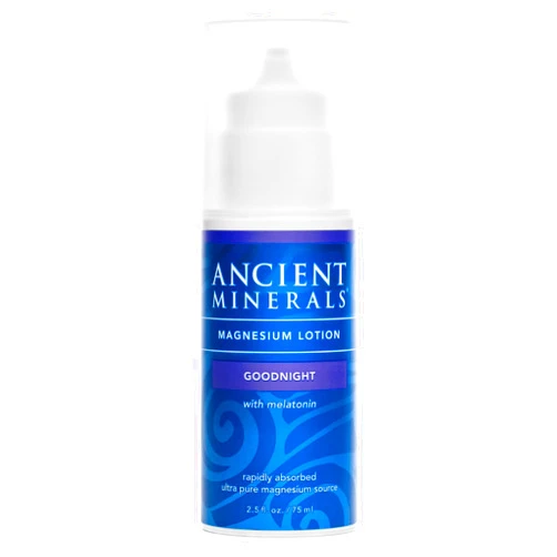 Ancient Minerals Magnesium Lotion Goodnight night cream contains melatonin with magnesium chloride and OptiMSM a topical nighttime moisturizing lotion(2.5oz)