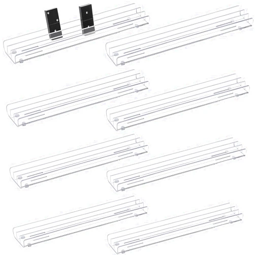 Skylety 8 Pieces Clear Racks Acrylic Domino Trays Holders Acrylic Domino Holders Organizer Tray Racks for Mexican Train, Dominoes Not Included