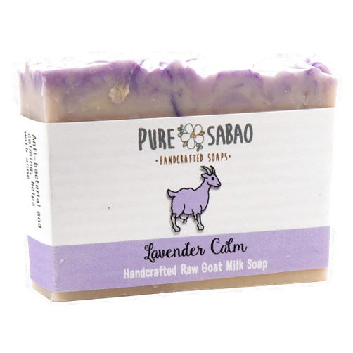 PURE SABAO Lavender Calm – Goat Milk Soap – Organic Shea Butter – Natural and Handmade Soap