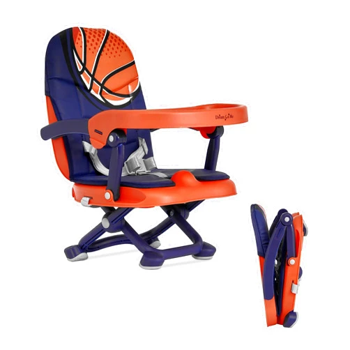Dream On Me Munch N Go Booster Seat for Babies 6–36 Months, 3-in-1 Feeding, Floor & Table Seat, Adjustable 4 Heights, Lightweight Portable Design, 3-Point Safety Harness, Easy to Fold & Carry- Orange