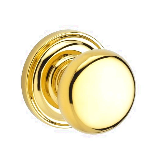 Baldwin PV.ROU.TRR Round Privacy Knobset with Traditional Round Rose, Polished Chrome