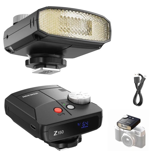 NEEWER Mini Camera Flash Light, 20Ws GN15 1200mAh/640 Full Power Flashes/3.1s Recycle/6000±200K, Manual 1/64-1/1 Power & S1/S2 Mode, Speedlite Compatible with Canon Nikon Sony Zv1 Fujifilm, Z150