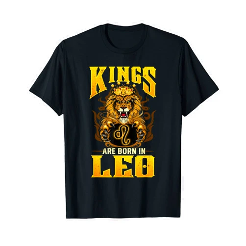 Retro Leo Zodiac July August Birthday Apparel King Are Born July August Birthday design Leo Zodiac sign T-Shirt