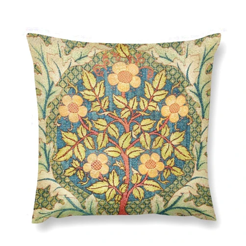 MYS QiQi William Morris Floral Throw Pillow Covers Flower Pattern Vintage Botanical Print Decorations for Bedroom Living Room Farmhouse Sofa Pillows Bed Couch 22x22 Inch