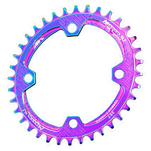 VXM Chainring 104BCD 32T 34T 36T 38T Round Narrow Wide Single Chainring with 4 Pieces Sprocket Bolts, Mountain Bikes, BMX MTB Bike,Round CNC Machined Alloy Fits 7/8/9/10/11 Speed