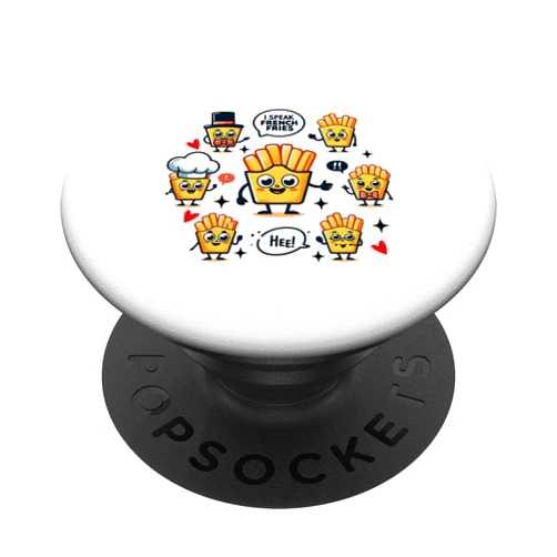 National Potato Day Certified French Fries Expert Funny French Fries I Speak French Fries Fast Food Lover PopSockets Standard PopGrip