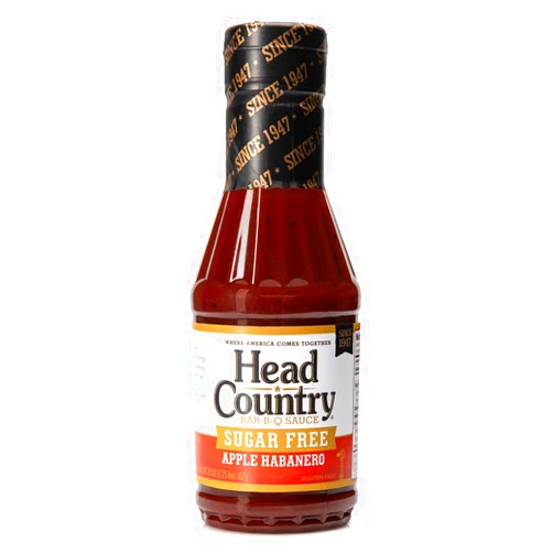 Head Country Sugar Free Bar-B-Q Sauce, Apple Habanero | Gluten Free BBQ Sauce With No Allergens & Zero Sugar | Sweet Apple & Spicy Habanero BBQ Sauce For Chicken, Pork & Ribs | 20 Ounce, Pack of 6
