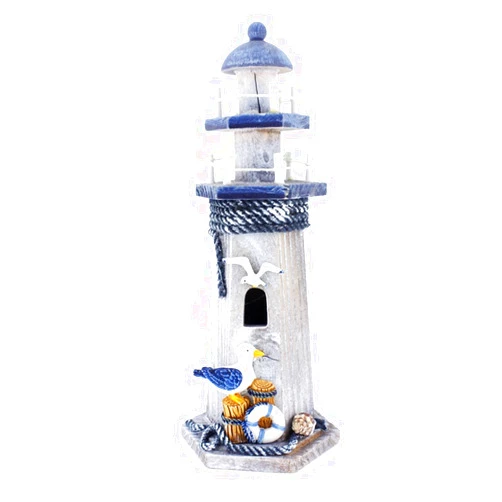 GeViaHo genius.nn Seabird Wooden Lighthouse 10' High Nautical Themed Rooms Lighthouse Home Decor
