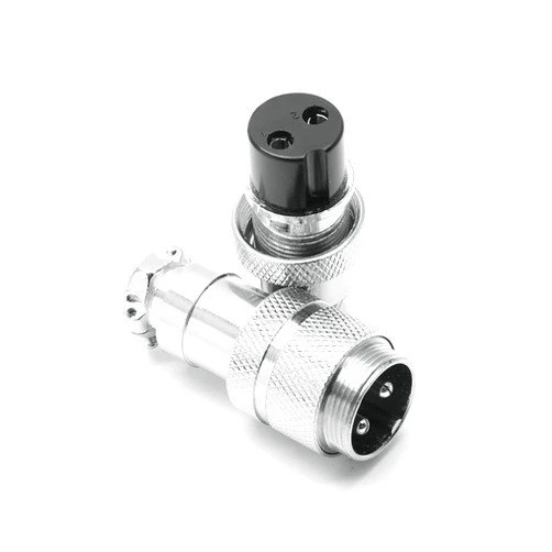 Eilumduo 2 Sets Aviation Connector 2P 10A GX20-2 Waterproof Metal Male Female Wire Panel Power Chassis Fittings Connector Aviation Plug Silve