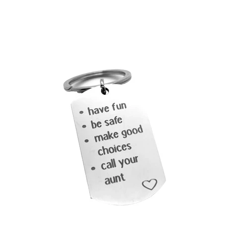 Roy Rose Jewelry Call Your Grandma Grandpa Mom Dad Aunt Uncle Sister Brother Nana, Have Fun Make Good Choices Keychain