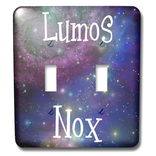 3dRose LLC lsp_123128_2 Lumos Nox Meaning Light Dark Night Darkness On Or Off Starry Sky Space Stars Galaxies Double Toggle Switch