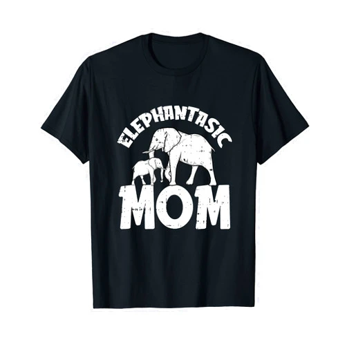 Mothers Day Shirts Elephant Mom Women Kids Gifts Elephantastic Mom Mothers Day Cute Mama Baby Elephant Momma T-Shirt